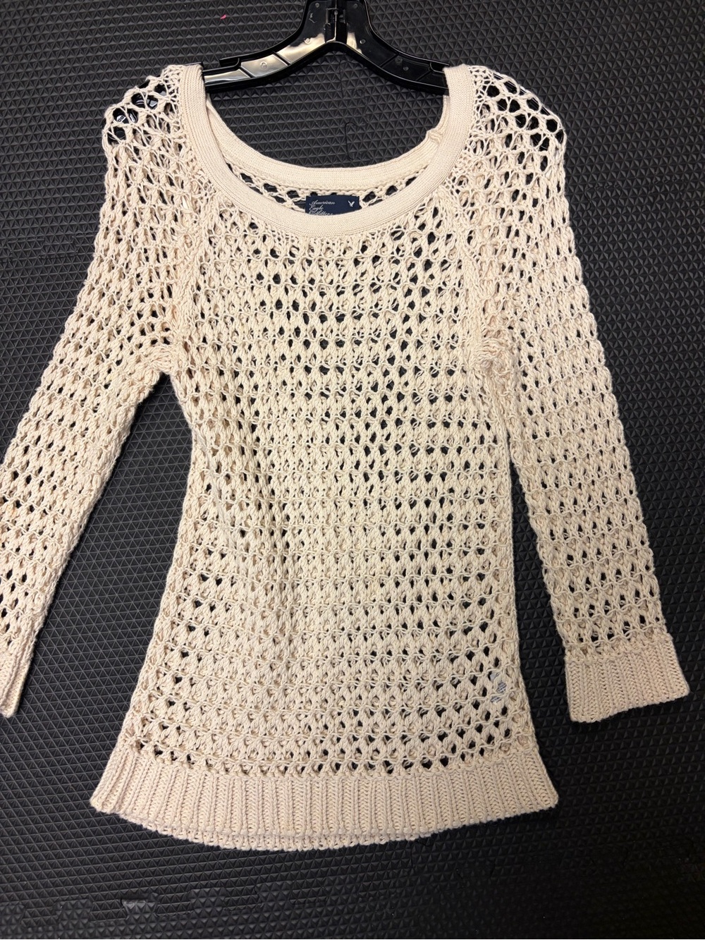American Eagle Outfitters Open-Knit Cream Sweater